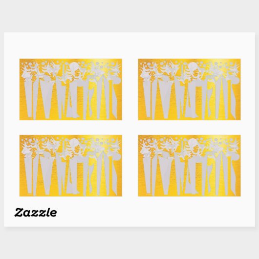 URLAUB RECHTECKIGER AUFKLEBER (Blatt)