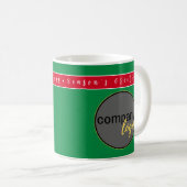 URLAUB ROT UND GRÜNE GESCHÄFTSLOGO BRAND CUSTOM KAFFEETASSE (VorderseiteRechts)