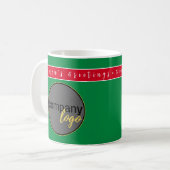 URLAUB ROT UND GRÜNE GESCHÄFTSLOGO BRAND CUSTOM KAFFEETASSE (Vorderseite Links)