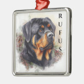URLAUB ROTWEILLER HUNDE GESICHT MIT PINENKONEN ORNAMENT AUS METALL (Links)