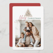 Urlaub Rustikal Evergreen Foto Weihnachten Einladung (Vorne/Hinten)