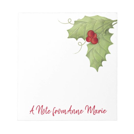 Urlaub Rustikale botanische Weihnachtszeit Custom Notizblock (Vorderseite)