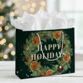 Urlaub Rustikaler Kiefernrost Orangefarbenes Wasse Große Geschenktüte