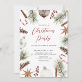 Urlaub Rustikales Weihnachtsfest Party Einladung (Vorderseite)