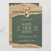 Urlaub Save the Date Hochzeit in der Lodge Einladung (Vorne/Hinten)