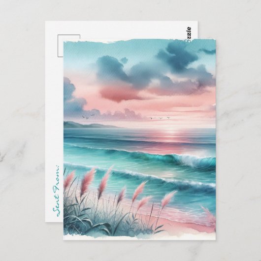 Urlaub | Schöne Meereslandschaft Behaltend in Touc Postkarte (Vorne/Hinten)