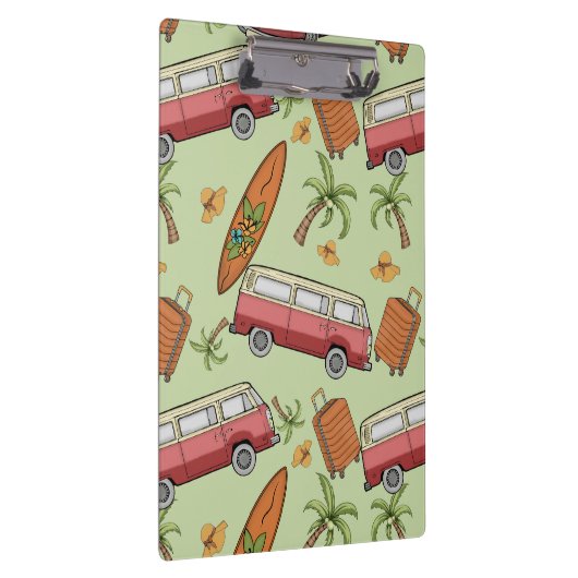 Urlaub, Surfbretter und Palmen Trees Clipboard Klemmbrett (Rechts)