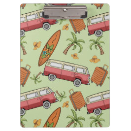 Urlaub, Surfbretter und Palmen Trees Clipboard Klemmbrett