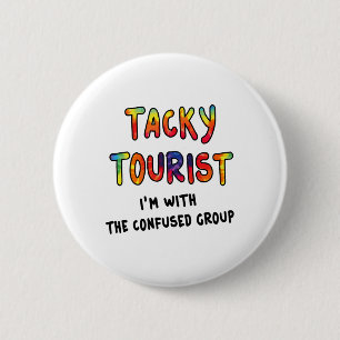 Urlaub Tacky Tourist Kostüm Tie Dye Tacky Reise Button