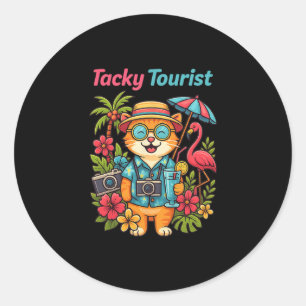 Urlaub Tacky Tourist Outfit Verrückte Kreuzfahrt K Runder Aufkleber