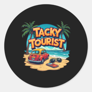 Urlaub Tacky Tourist Outfit Wacky Kreuzfahrt Kostü Runder Aufkleber