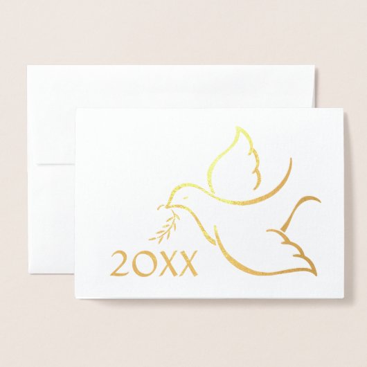 Urlaub Taube neue Jahre Einfach ein Foto geklappt Folienkarte (Vorderseite mit Umschlag)