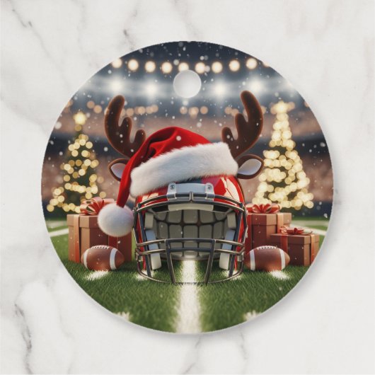 Urlaub Touchdown - Festliche Fußball-Verpackung Geschenkanhänger (Rückseite)