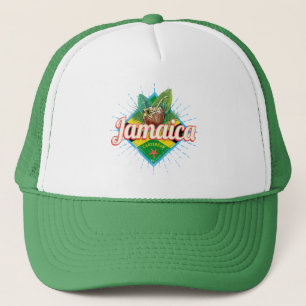 Urlaub unter der Vintagen Jamaika-Karibik-Retro-Fl Truckerkappe