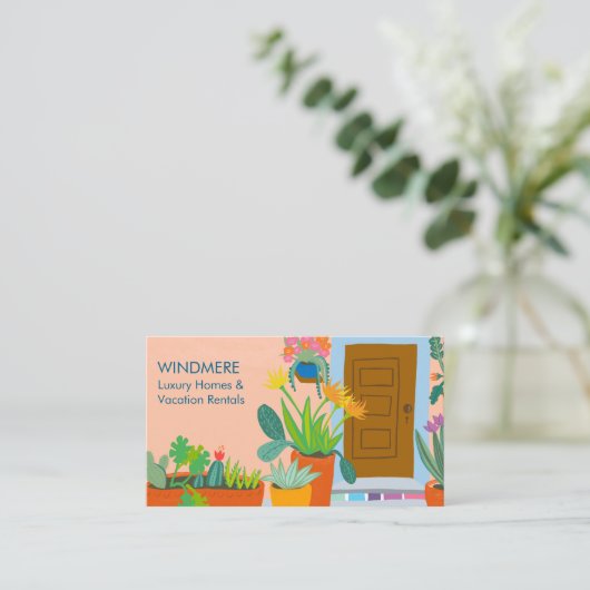 Urlaub Vermietung Real Anwesen Agent Realtor QR Co Visitenkarte (Stehend Vorderseite)