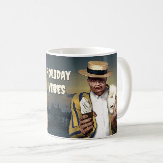 Urlaub Vibes. Unbestimmte Kreatur macht eine Pause Kaffeetasse (VorderseiteRechts)