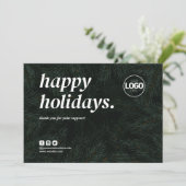 Urlaub Vielen Dank Business Order Card Weihnachten (Stehend Vorderseite)