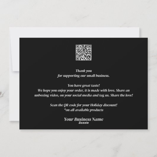 Urlaub Vielen Dank Business Order Card Weihnachten (Rückseite)