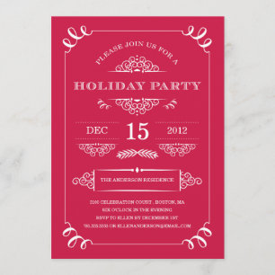 URLAUB VINTAG  EINLAGEN DER HOLIDAY PARTY EINLADUNG