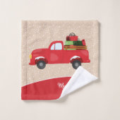 Urlaub Vintager LKW Frohe Weihnachtsbäder Badhandtuch Set (Waschlappen)