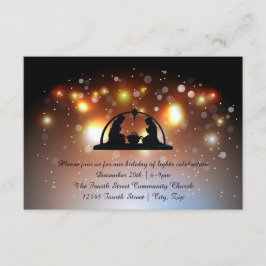 Urlaub von LIghts Krippe-3x5Christmas Einladung