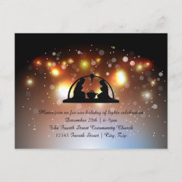 Urlaub von LIghts Nativity - Weihnachts-Postkarte Feiertagspostkarte