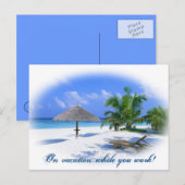 Urlaub während der Arbeit Postkarte (Vorne/Hinten)