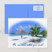 Urlaub während der Arbeit Postkarte (Vorne/Hinten)