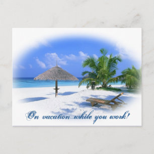 Urlaub während der Arbeit Postkarte