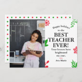 Urlaub will Lehrer Feiertagskarte (Vorne/Hinten)