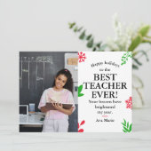 Urlaub will Lehrer Feiertagskarte (Stehend Vorderseite)