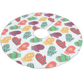 Urlaub Winter Mittens Polyester Weihnachtsbaumdecke (Schrägansicht)