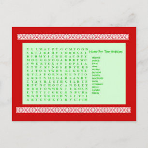 Urlaub Word finden Puzzle Postkarte