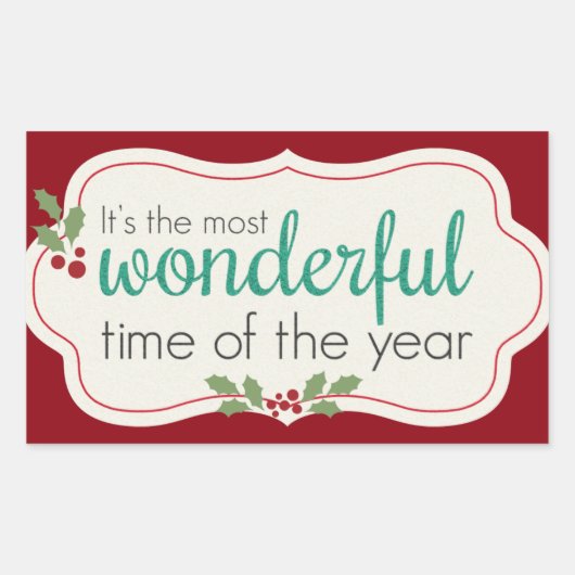 Urlaub wunderbar rechteckiger aufkleber (Vorderseite)