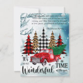 Urlaub Wunderbare Zeit des Jahres Vintager LKW Einladung (Vorderseite)