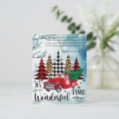 Urlaub Wunderbare Zeit des Jahres Vintager LKW Einladung (Stehend Vorderseite)