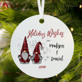 Urlaub wünscht rustikale Gnome in Red Buffalo Kari Ornament Aus Metall