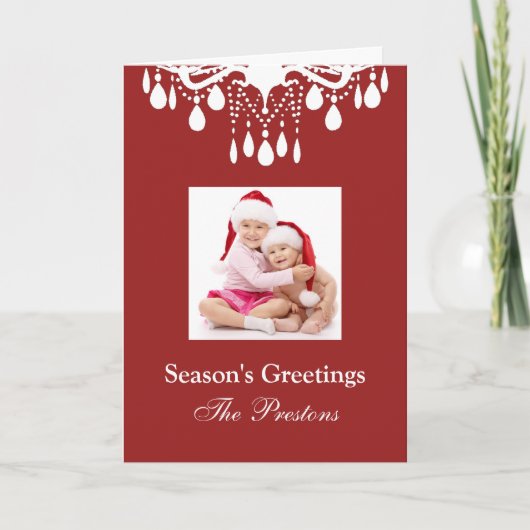 Urlaubkristalle (rot) feiertagskarte (Vorderseite)