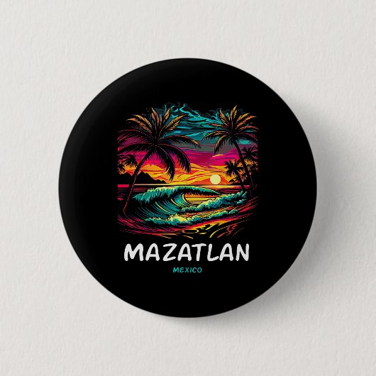Urlaubs-Souvenir-Palme Mazatlan Button (Vorderseite)
