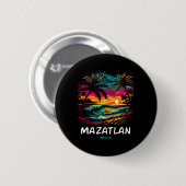 Urlaubs-Souvenir-Palme Mazatlan Button (Vorne & Hinten)