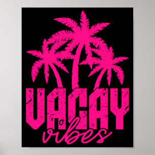 Urlaubs-Vibes Palmen Retro Vintage Strand Sommer Poster