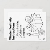 Urlaubsanweisungen Feiertagspostkarte (Vorne/Hinten)