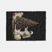 Urlaubsastronaut mit einem Weihnachtsbaum auf dem Fleecedecke (Vorderseite (Horizontal))