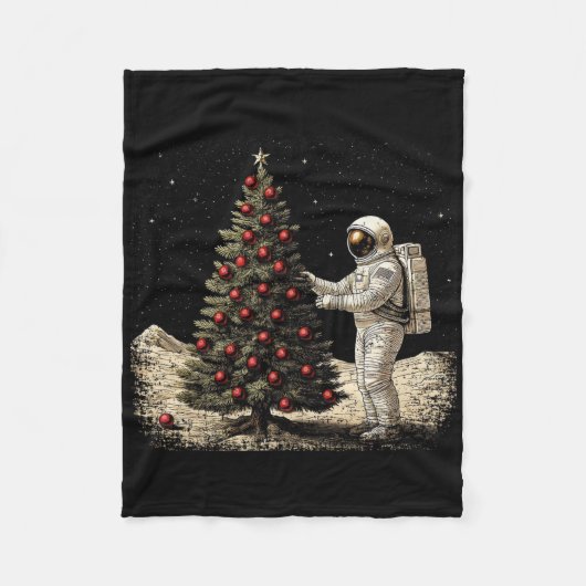 Urlaubsastronaut mit einem Weihnachtsbaum auf dem Fleecedecke (Vorderseite)
