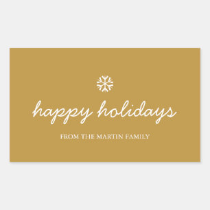 Urlaubsaufkleber - Feiertage Weihnachten Gold Rechteckiger Aufkleber