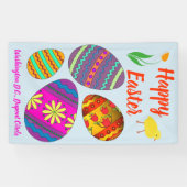 Urlaubsbanner: bunte Ostereier Banner (Horizontal)
