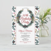 Urlaubsbeeren| Kiefernwälder 40. Geburtstag Party Einladung (Stehend Vorderseite)
