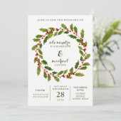 Urlaubsbeeren| Wasserfarbenfrohe Hochzeit Einladung (Stehend Vorderseite)