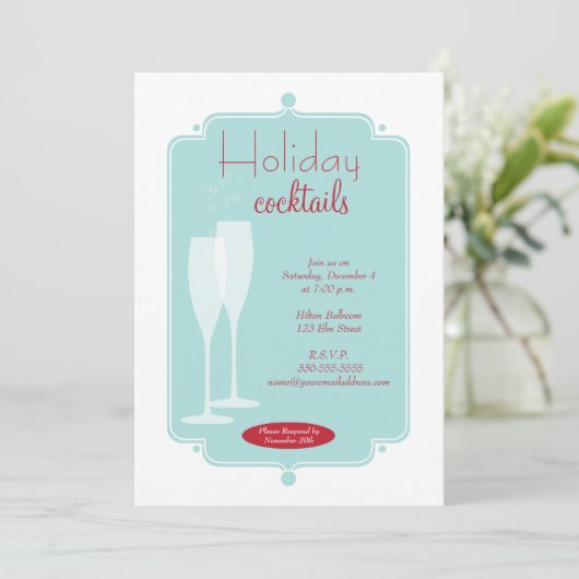 Urlaubscocktail-Party Einladung (Stehend Vorderseite)