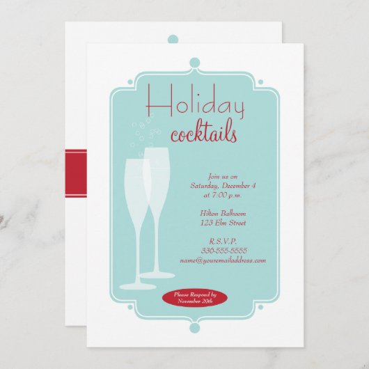 Urlaubscocktail-Party Einladung (Vorne/Hinten)